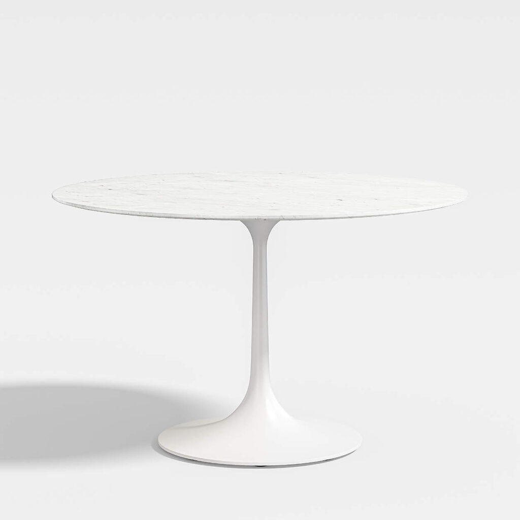 white marble tulip table