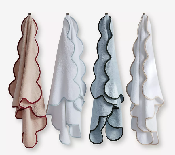scallop edge bath towels