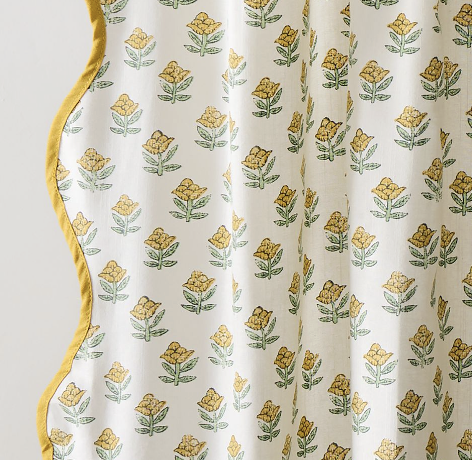 floral and scallop shower curtain