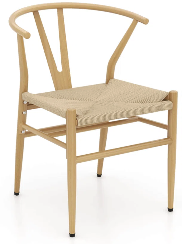 wishbone chairs in natural wood are the perfect casual dining room chairs